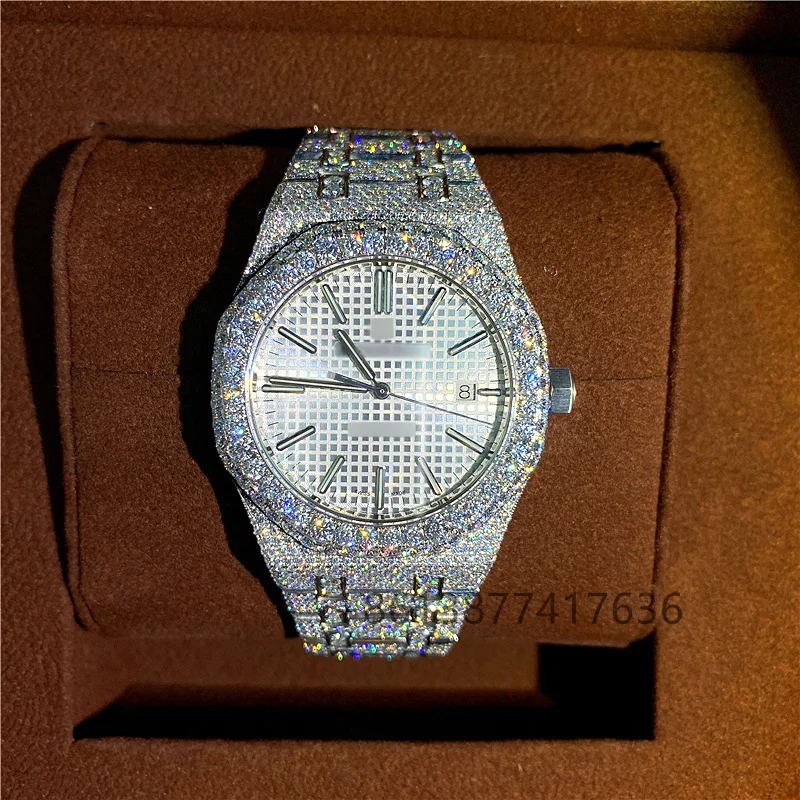

Zuanfa iced out jewelry men cool luxury vvs moissanite watch, Def