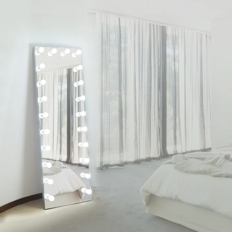 

Aluminium Frame Large size Full Length Floor Hollywood Vanity Mirror with Lights