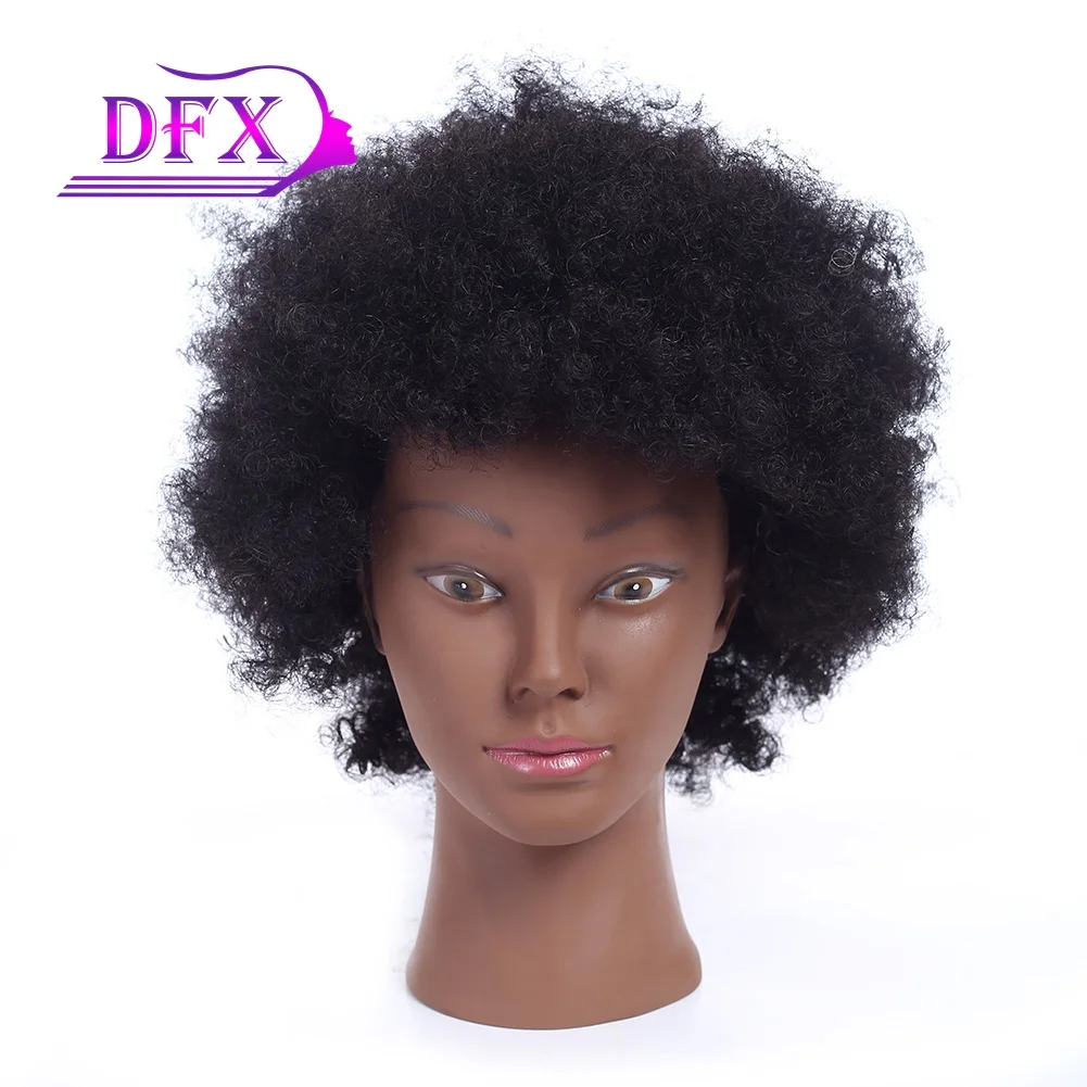 

Fast Delivery College 100% Human Hair Afro Mannequin Head Kinky Curly 4c Hairdresser Training Head Practice Braiding Hairstyling