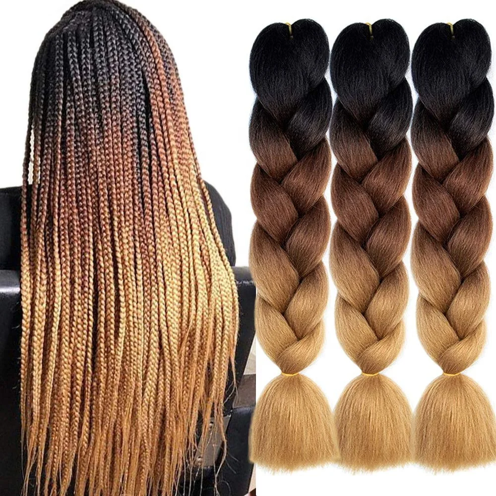 

Hot Sales Ombre Braiding Hair expression Jumbo Braiding Hair Extensions 24 Inch Synthetic Hair for Braiding