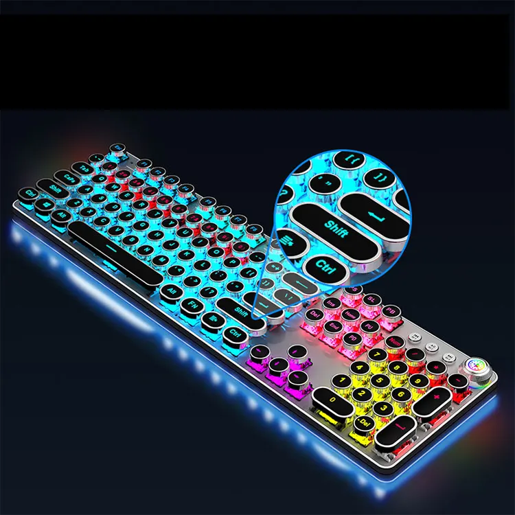 

Wholesale RGB Gaming Mechanical Keyboard with Multimedia Knob