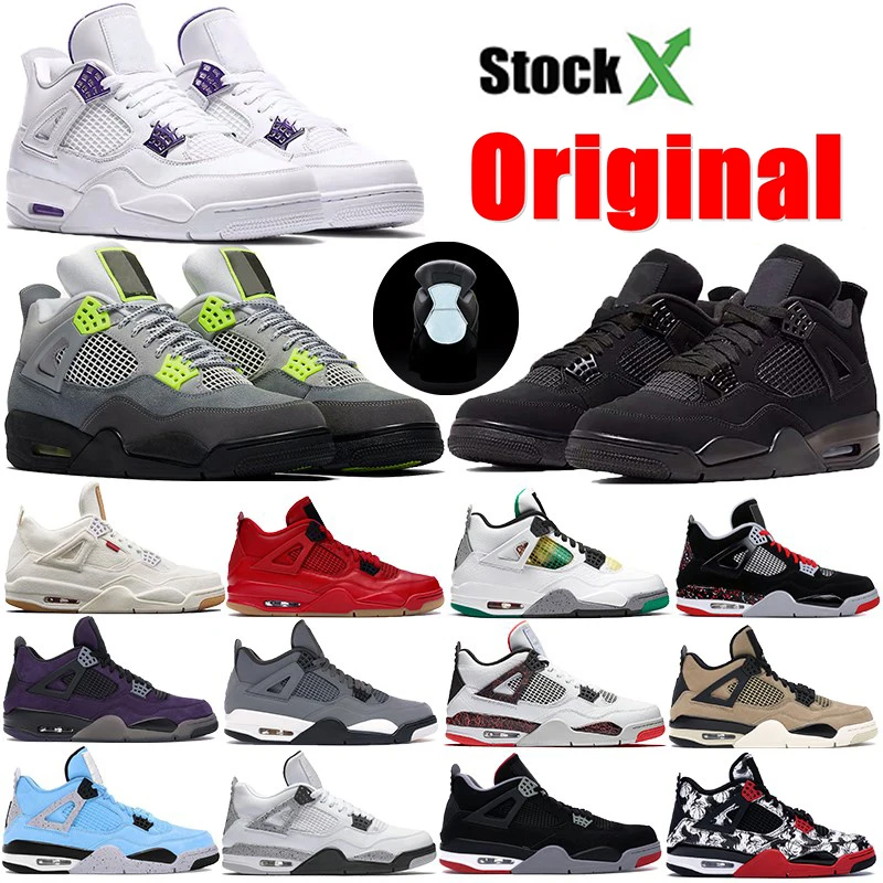 

NEW retro j4 black mens basketball shoes Lightning Sport Sneakers