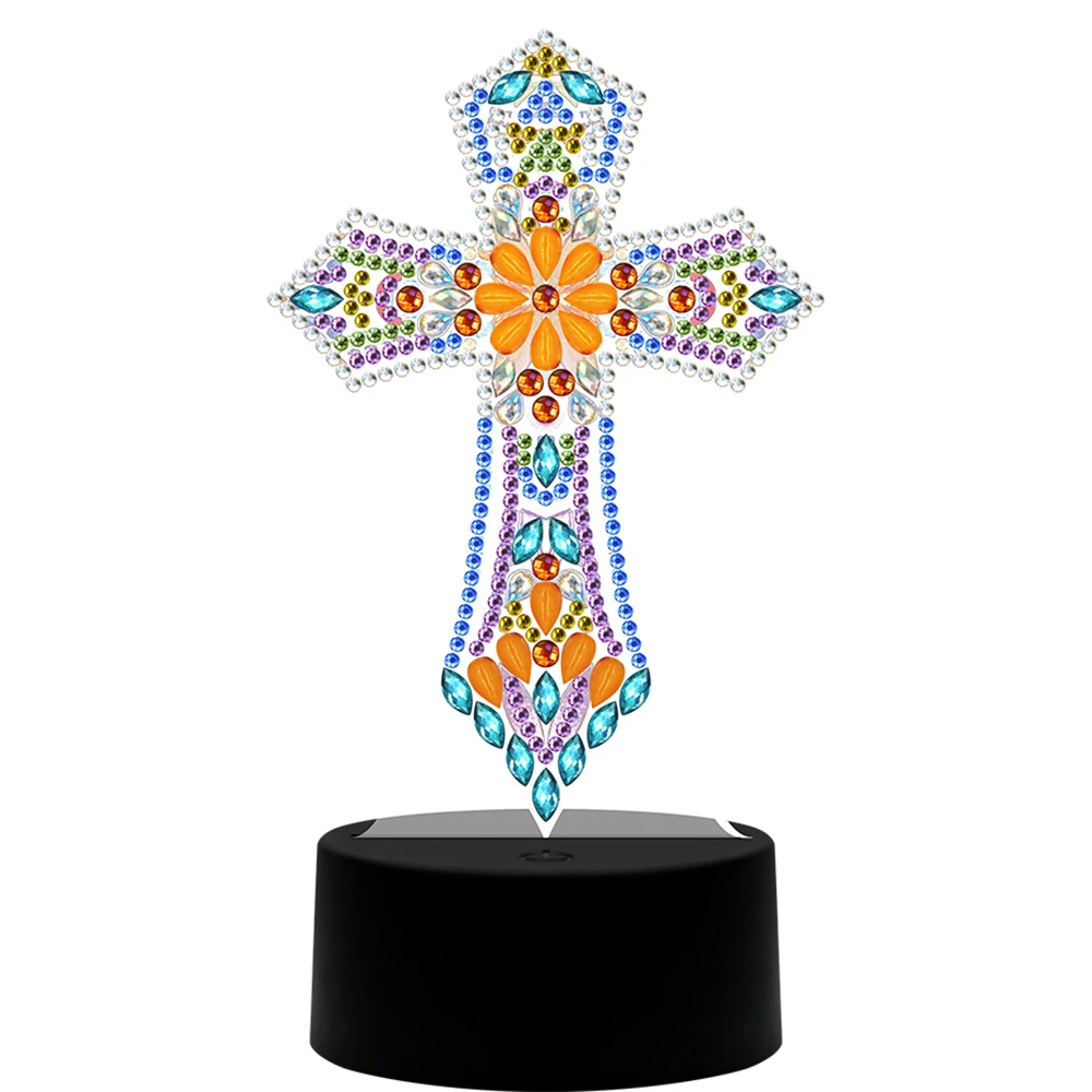 New Lamp Decorate Desk Light Religion Picture Rhinestones Diamond Painting LED Night Light For Children's Handmade Gift