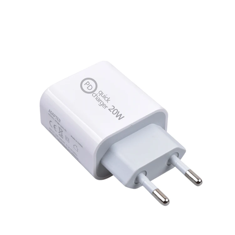 

20W PD fast charger For 12 Pro Max type C Adapter UK EU Plug Travel charger QC3.0, White
