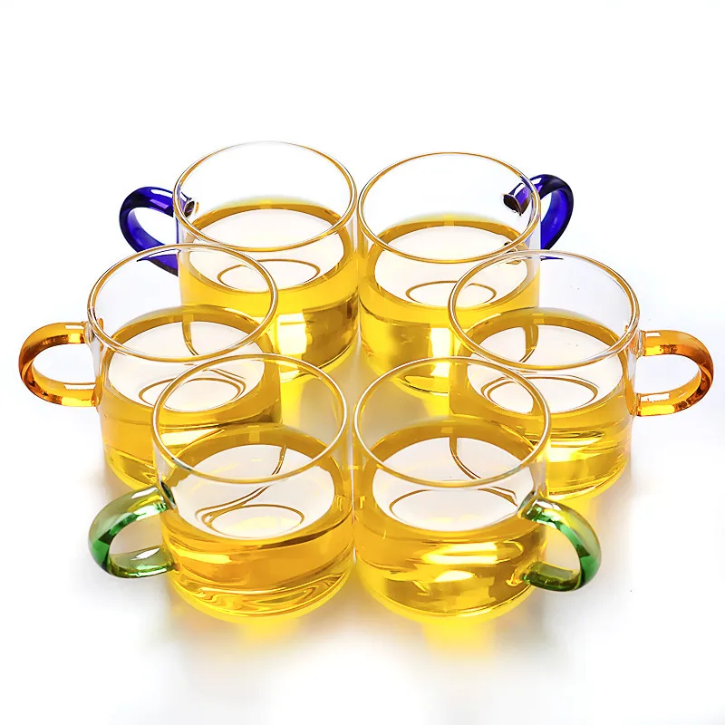 

1868 High Borosilicate Glass Small Tea Cup with Handle Transparent Kung Fu Tea Cup, Photo color