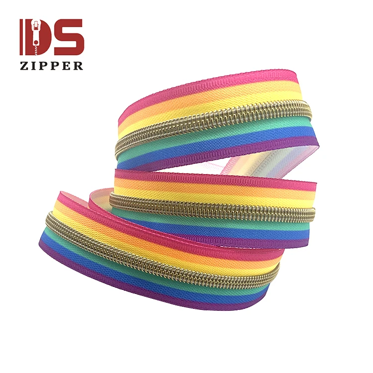 

most popular style 2020 rainbow color of LGBT nylon teeth zipper high quality special meaning