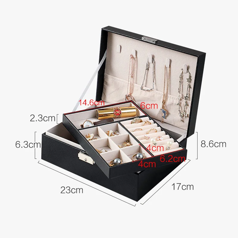 

Hot sale Ear Ring square box drawer display portable case jewelry for lady