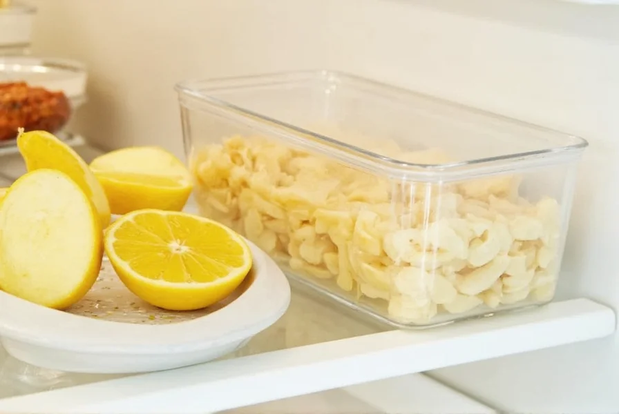 Fresh ginger roots properly wrapped in paper towel and stored in airtight container in refrigerator