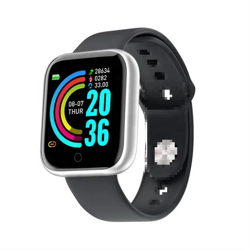 

2021 Amazon D20 Smart Bracelet Heart Rate Blood Pressure Monitoring Pedometer Health Y68 IPS Sport Watch Smart Watch Hot sale, Black white pink