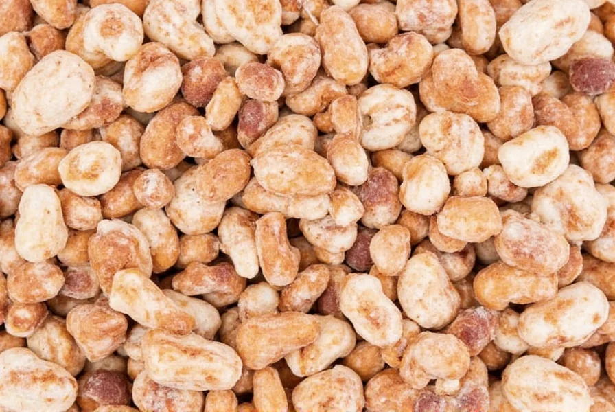 Hands preparing homemade recipe using crushed cinnamon candies as topping for baked apple dessert