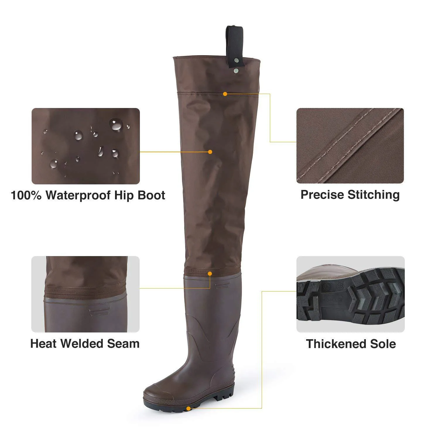 70d Nylon Pvc Waders Waterproof Fishing Waders For Adults Hip Waders