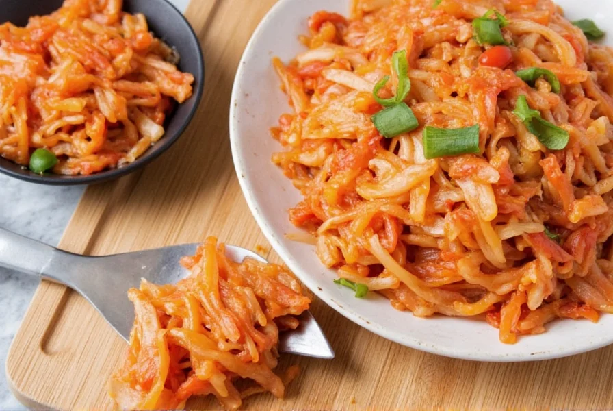 Authentic Cabbage Kimchi with Rice and Toppings