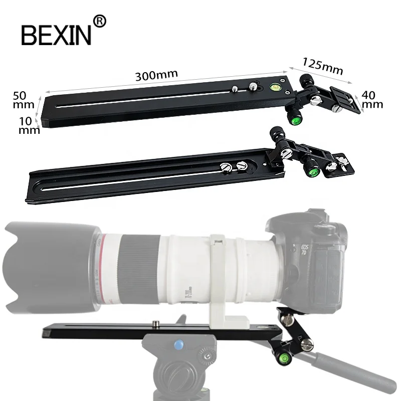 

BEXIN 300mm Telephoto Zoom Long Focus Camera Lens Bracket Support Quick Release Plate Holder for Manfrotto berno fluid head