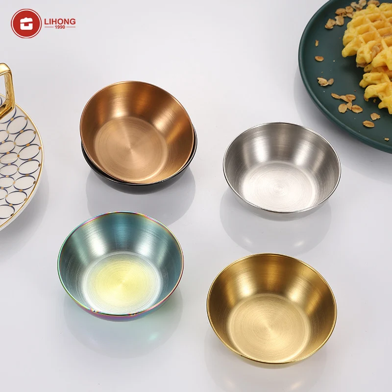 

Baming Stainless Steel Multi-color Dipping Sauce Korean Style Restaurant Side Dish Bowl Custom