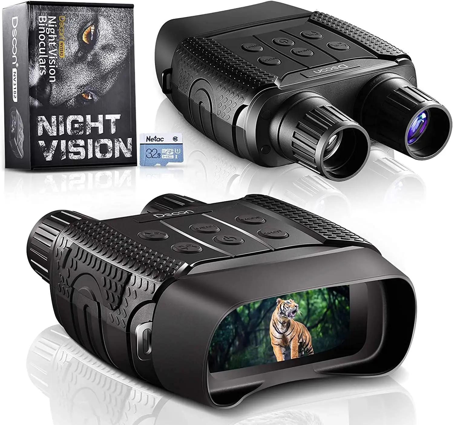 

Night Vision and Day Binoculars for Hunting in 100% Darkness - Digital Infrared Goggles Military for Viewing 984ft/300M in Dark