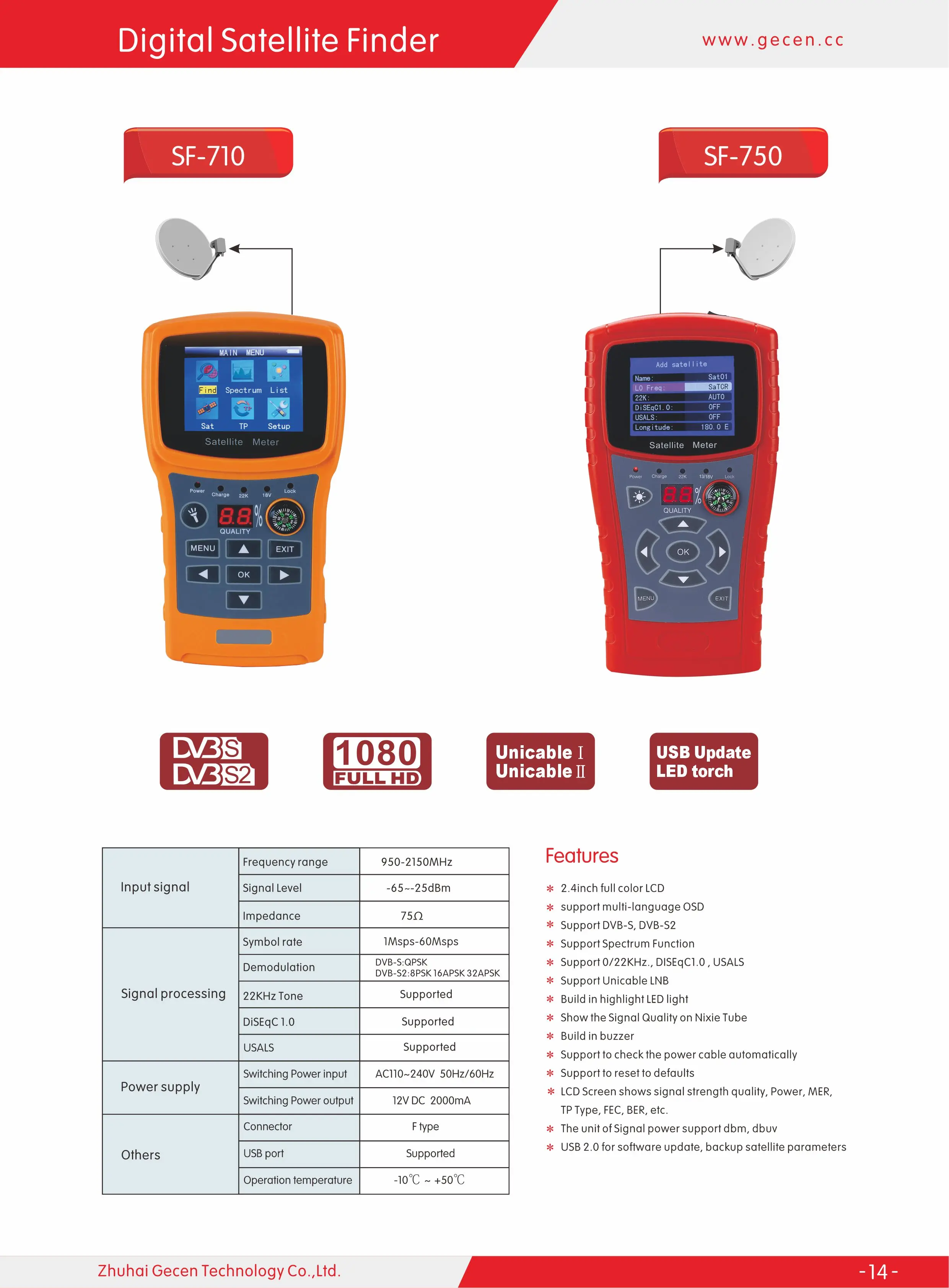 2.4 Inch Lcd Multi Language Xcruiser Digital Satellite Finder Spectrum