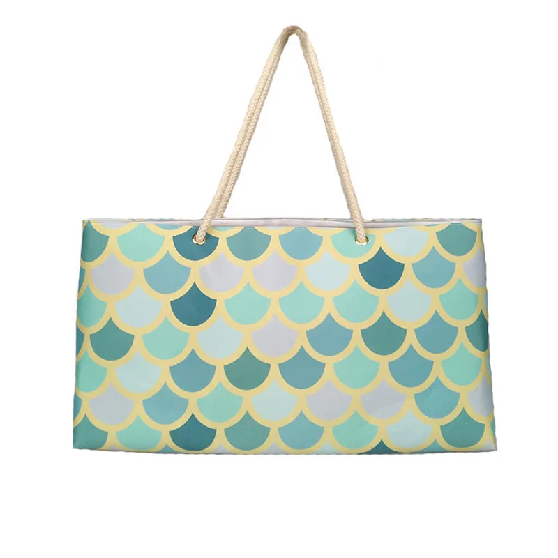 

Fish Scale Beach Bags Wholesale  Canvas Women Handbags Luxury Ladies Beach Bags, As pic show