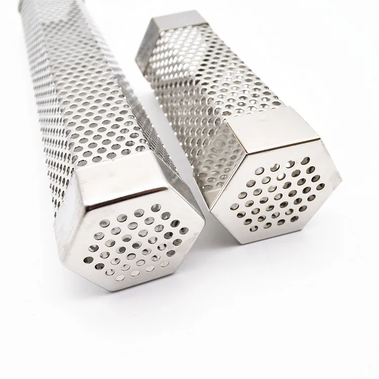 

stainless steel smoking pipe filter tube for perforated pellet smoker tube, Silver