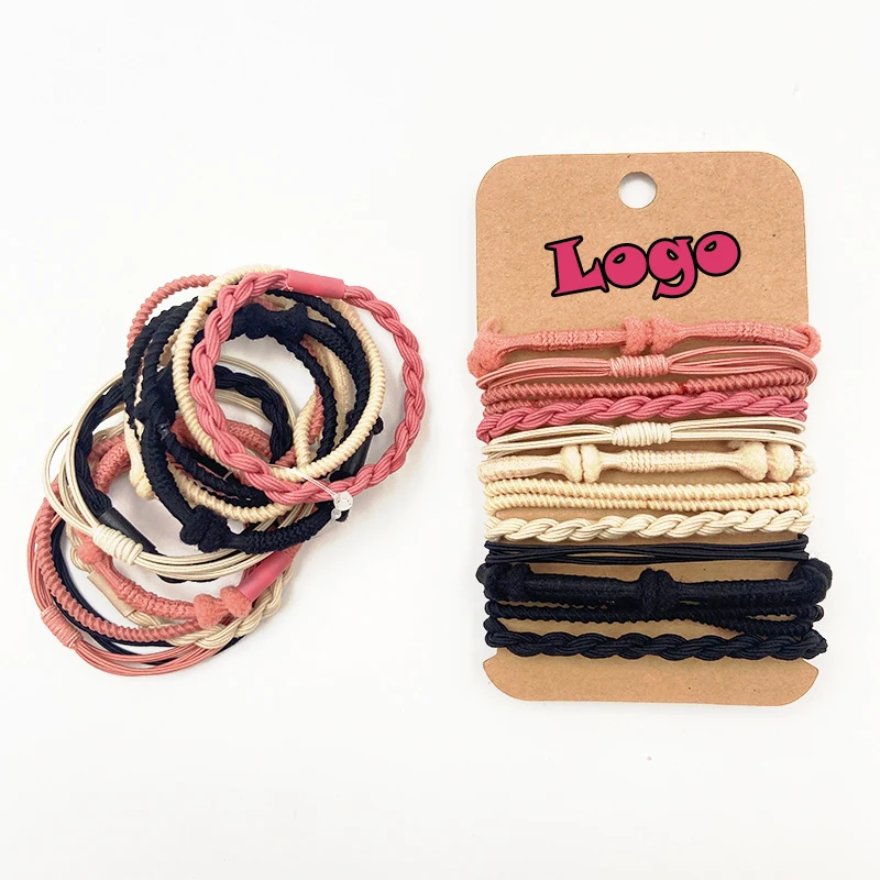 

Wholesale Custom Logo Fashion Original Hair Tie Accessories Customize Rubber Elastic Hair Bands for Women Kids