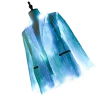 

Flashing Fiber Optic Glowing Men Costume Rave Glow in the Dark Party Wear Light up LED Suits