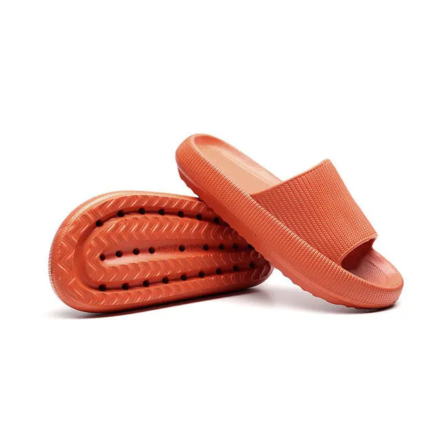 

new model 4cm thick soft soled lover slippers for home use sandals and bathing in summer like stepping on excrement feeling, Orange ,pink ,black ,yellow ,blue