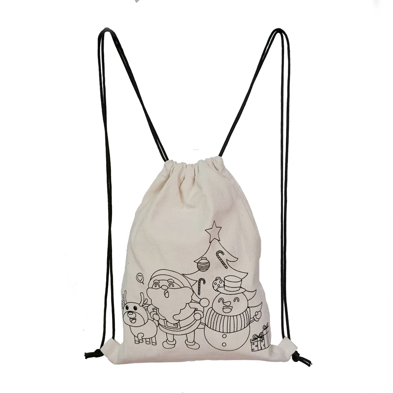 

Children DIY Painting Your Own Colouring Cotton Canvas Back Pack Bag Drawstring Bag