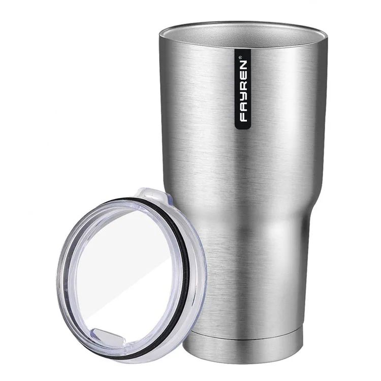 

Hot selling Reusable 304 stainless steel creative coffee cup with straw for travel, Silver