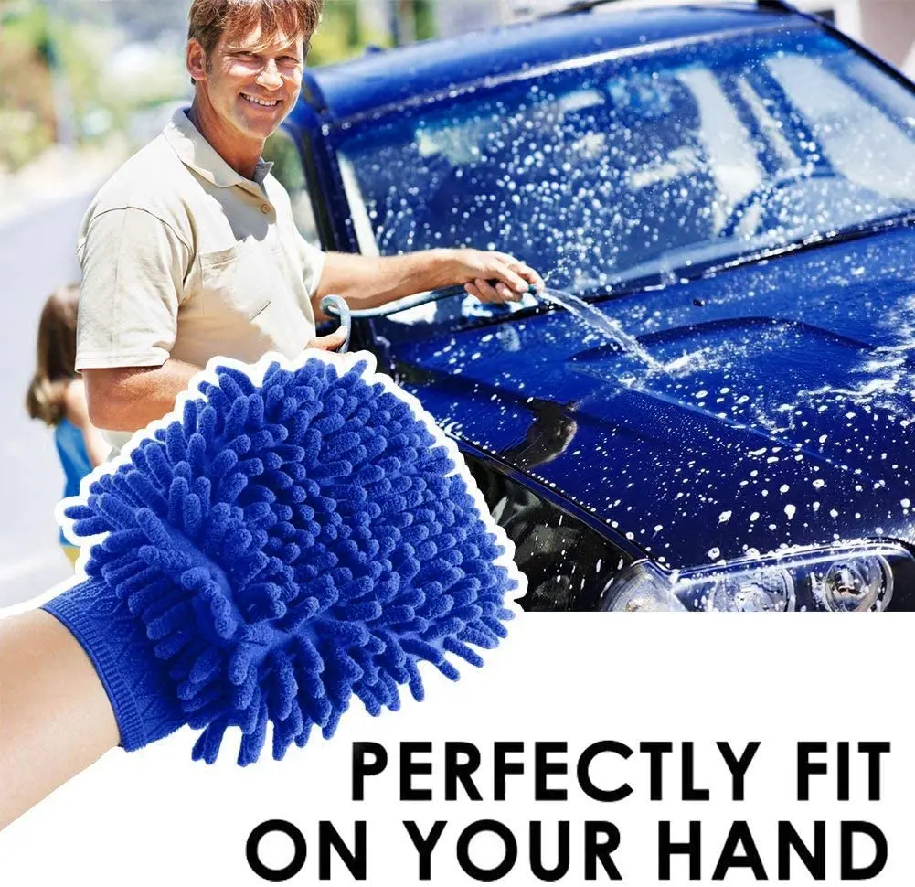 Chenille mitt for car washing 