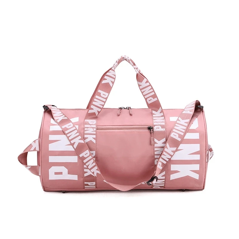 

Custom logo print multi colors can be choose pink waterproof women gym duffle bag