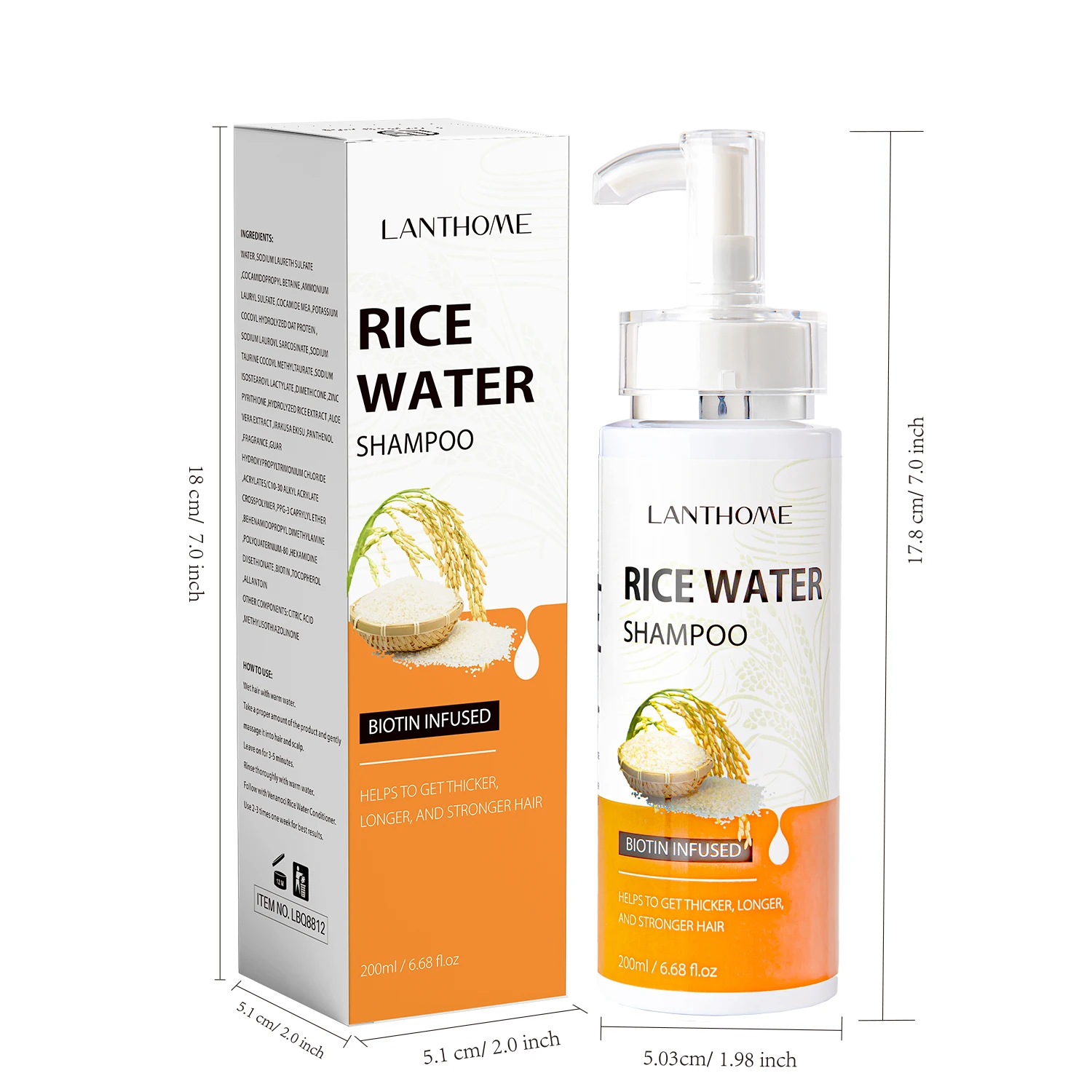 Hot Selling Rice Water Hair Care Products Liquid Hair Nourishing Moisturizing Shampoo Hot Products