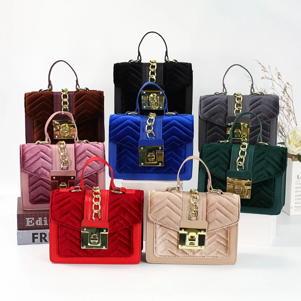 

Luxury La Velvet Purses And Hat Set Designer Women Hand Bags Handbags Famous Brands For Women