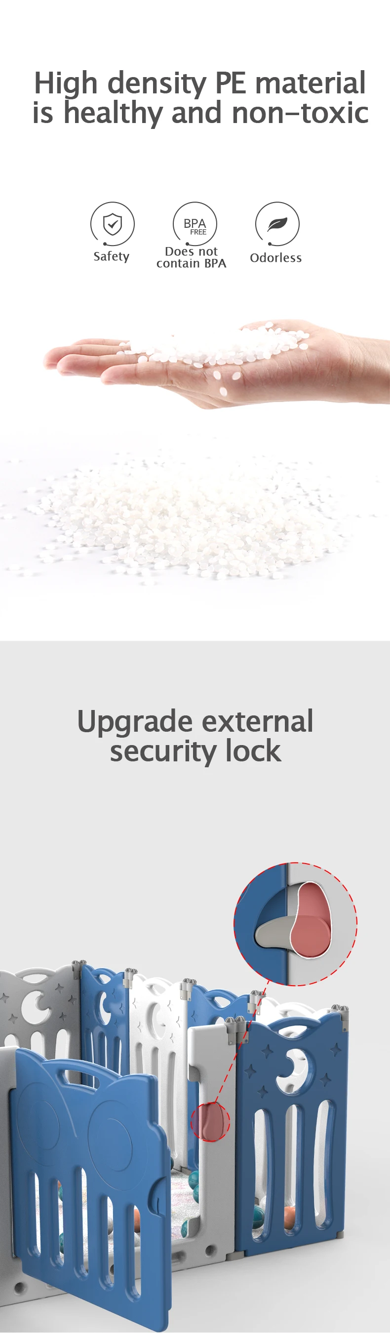 Feelkids Hot Selling High Quality Custom Easy Fold Plastic Children Large Playground Playpen for Babies Bedroom Living Room manufacture