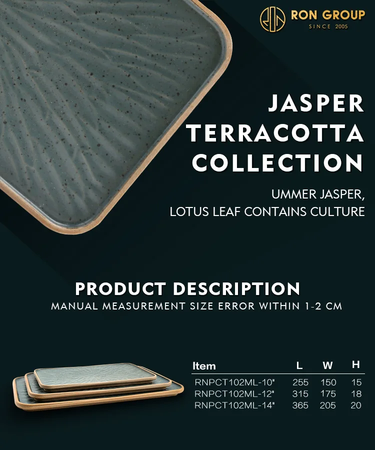 Cheap Japanese Style 10 12 Inch Dark Green Relief Square Sushi Dining Ceramic Plates for Restaurant