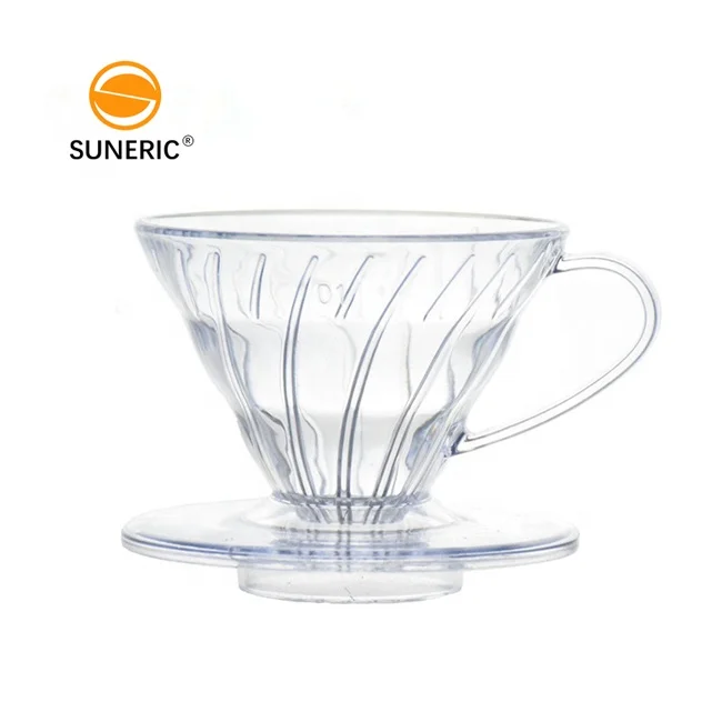 

Wholesale heat resistant reusable resin coffee dripper plastic filter cone dripper pour over v60 coffee filter
