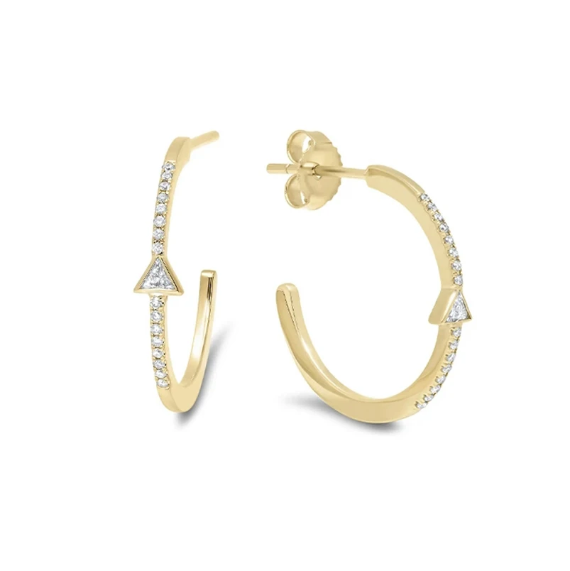 

Gemnel 925 silver personalized large gold custom diamond pave cubic zircon bezel hoops earrings woman