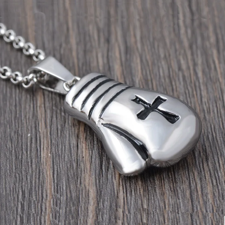 

2021 New Fashion Men Boys Mini Boxing Jewelry Fitness Unisex Cool Pendant Necklace, Picture