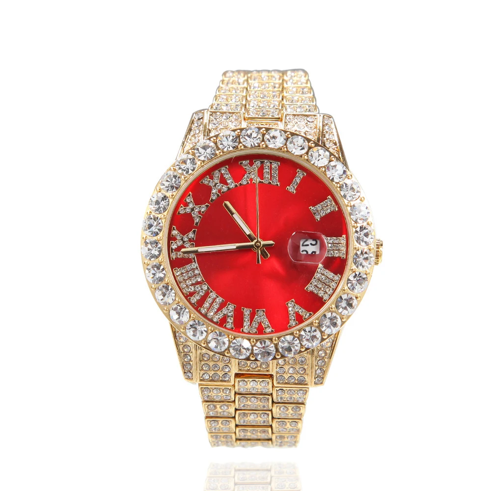 

hip hop mens fashion big rocks diamond luxury watches, Customized colors