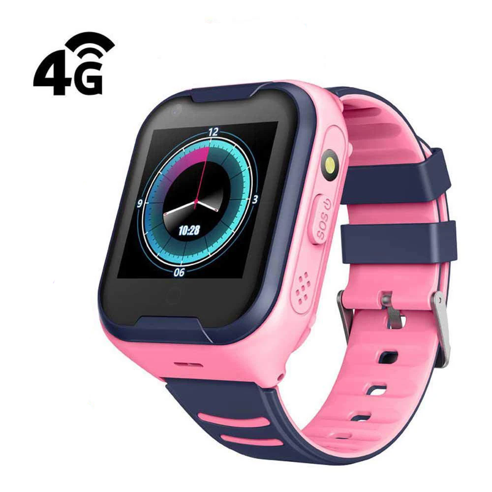 

2020 4G Smart Watch Kids Android 4.4 WiFi Touch Screen Camera GPS tracking SOS Call Children Watch, Blue/pink