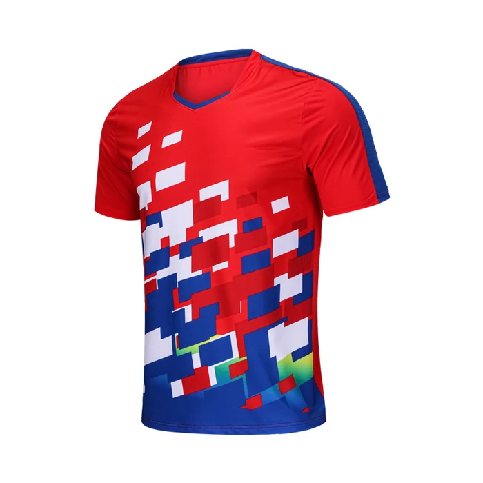 Custom Print Sports Polyester Tshirts Quick Dry Feature Sublimation Team Unisex Badminton Jersey