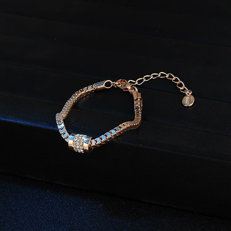

Amazon jewelry fashion simple crystal bracelet women rose gold simple crown bracelet, As pic