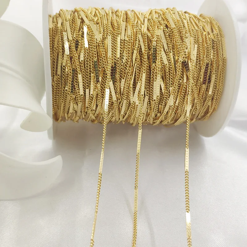 

NANA high quality 24k italian gold filled chain,brass material 1.2mm fashion design gold chain