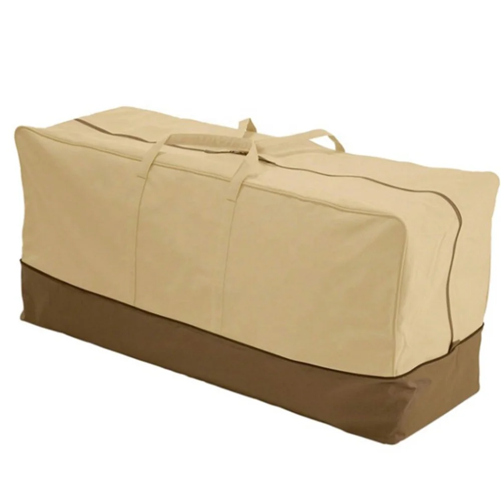 

Wholesale Color Matching Outdoor Furniture Cushion Storage Bag 600D Dustproof And Environmentally Friendly Storage Bag, Beige&coffee