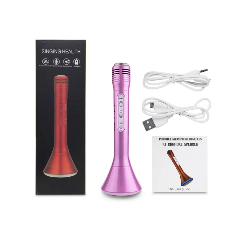 Smartphone SD/TF Card Bluetooth K1 Portable Wireless Karaoke Microphone Speaker - ANKUX.COM