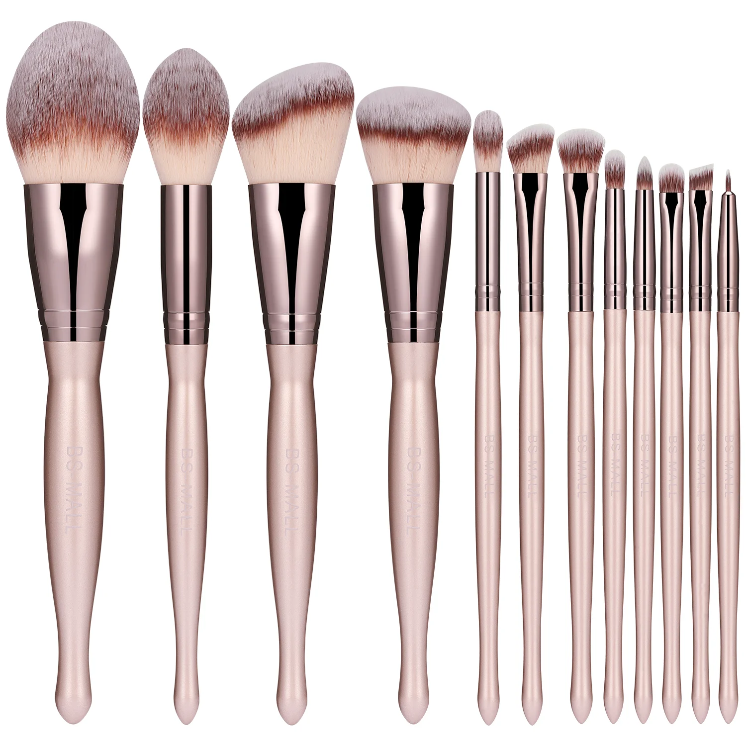 

BS-MALL 12pcs Custom Make-up Brush Set Luxury Design Brushes Makeup Low Moq Factory Print Logo Makeup Brushes Tools, Picture or customized color