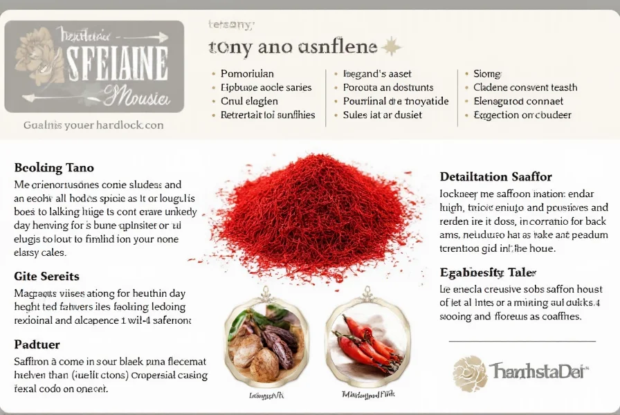 Close-up photograph of genuine organic saffron threads showing deep red color with orange tips against white background