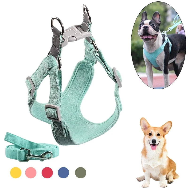 

Amazon Top Seller High Quality Adjustable No Pull Outdoor Pet Vest Custom Dog Harness and Leash Set, Green,red,blue,yellow,pink