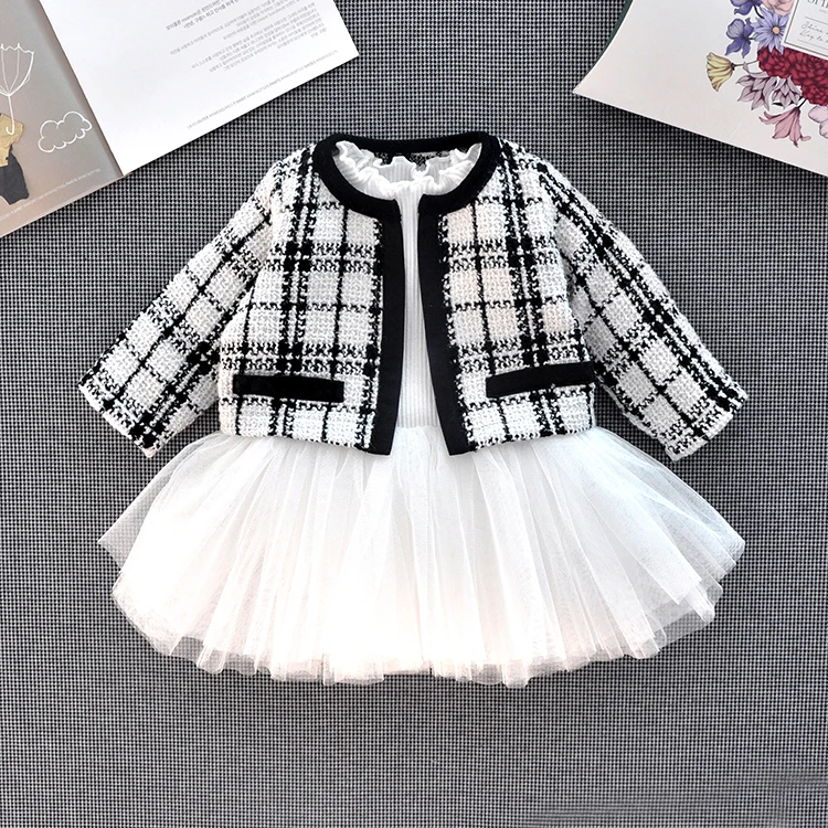 

New products spring and autumn 0-2 year old linen stretch baby dress suit, baby jumpsuit, baby girl clothes, White+white+black