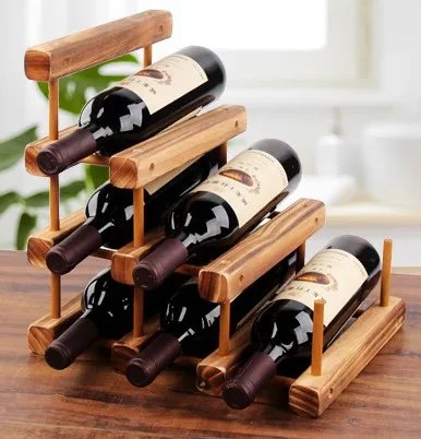 

2020 new removable solid wood wine rack wine storage rack on the desktop, Wood color