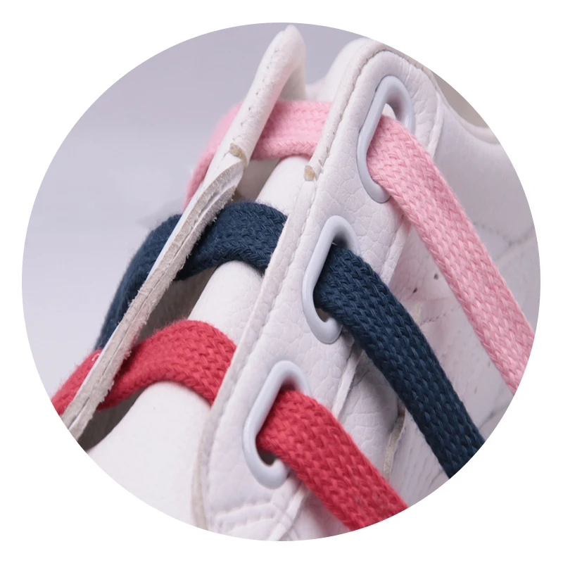 

Weiou Brand New Wholesale Classical Five Kind of Colors Flat Polyester For Kid's Sport Sneakers Cotton vintage shoelace, Customized