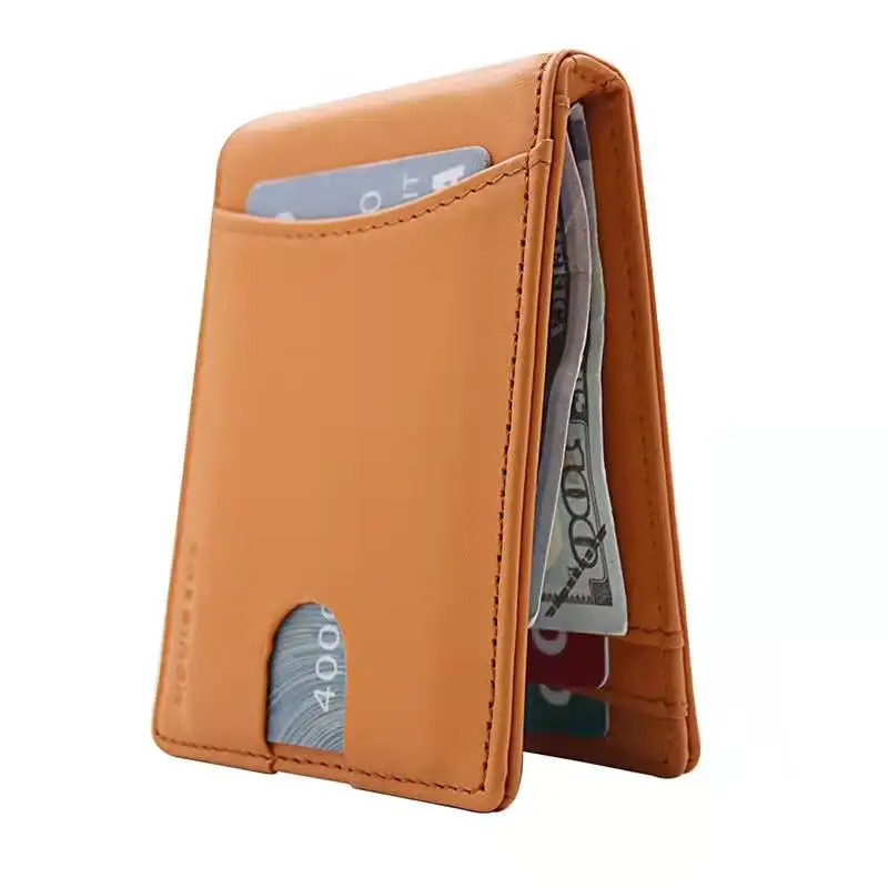 

2022 new spring Slim Minimalist Thin men wallet bifold genuine Leather Money Clip Wallets card holder for Men, More